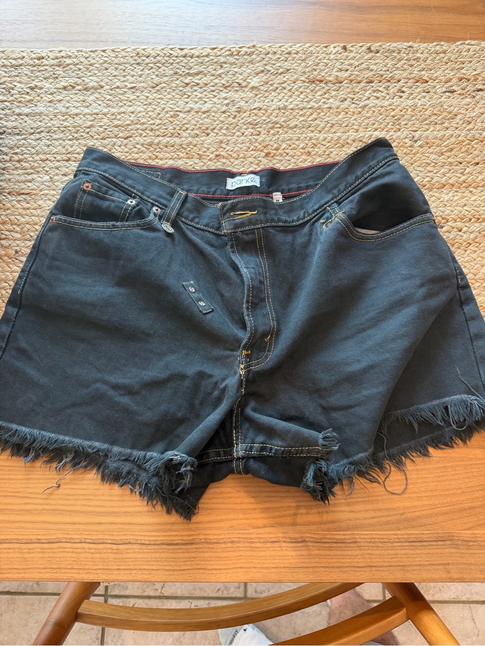 Parke Black Women's Black Frayed Denim Shorts